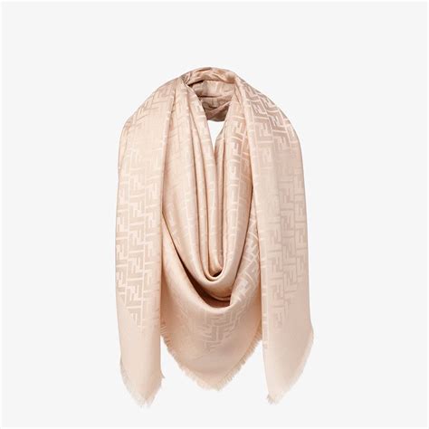 pink silk and wool shawl fendi wearing|FF Shawl .